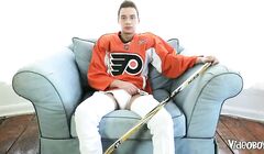 Hockey Boy Jimmy Bodine and His Big Curved Stick