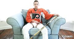 Hockey Boy Jimmy Bodine and His Big Curved Stick